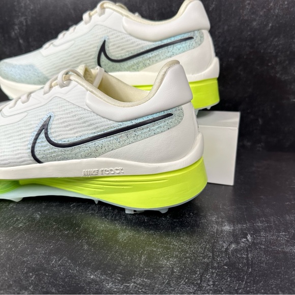 AIR ZOOM INFINITY TOUR NEXT% MENS SPIKED GOLF SHOES SIZE 8.5 WHITE GREEN NEW - Picture 9 of 10